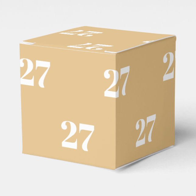 Customise w/Initial White Letter Number camel gift Favour Box (Front Side)