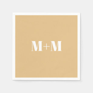Customise w/Initial White Letter Number Camel Napkin