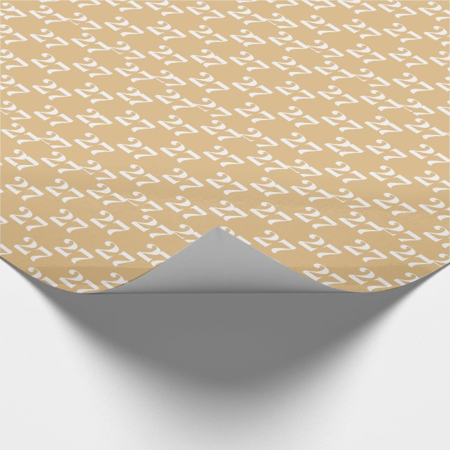 Customise w/Initial, White Letter, Number camel Wrapping Paper (Corner)