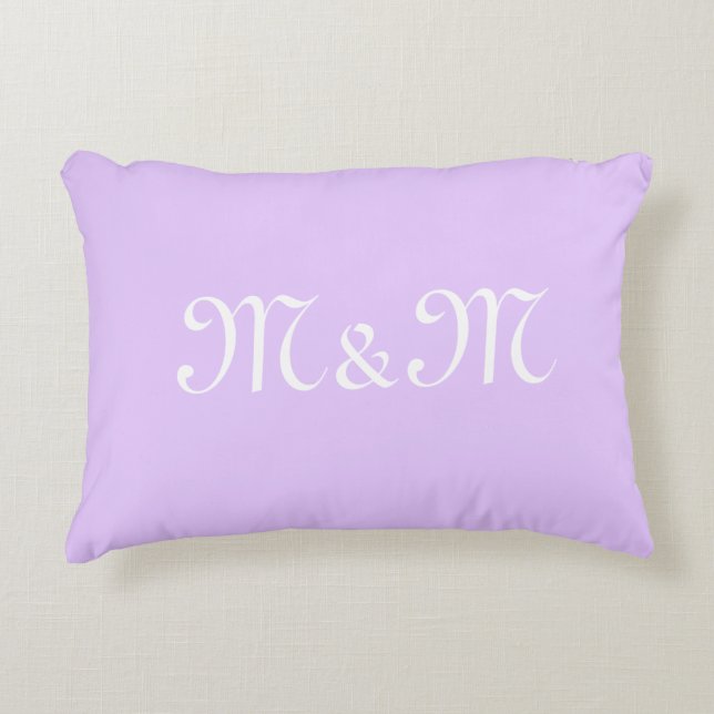 Customise w/Initial White Letter Number lavender Decorative Cushion (Front)