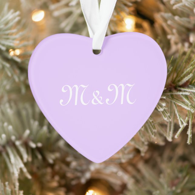 Customise w/Initial White Letter Number lavender Ornament (Tree)