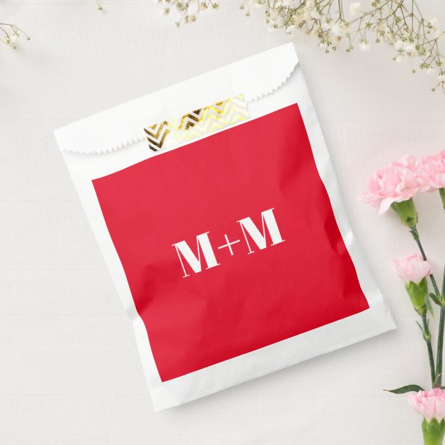 Customise w/Initial White Letter Number red Favour Bag (Sealed)