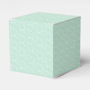 Customise w/Initial, White Letter seafoam green Favour Box