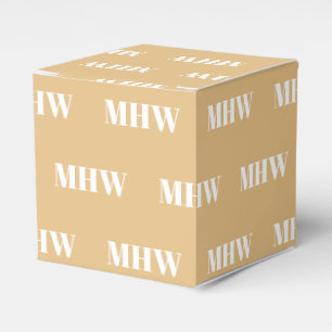 Customise w/Initial White monogram camel gift Favour Box