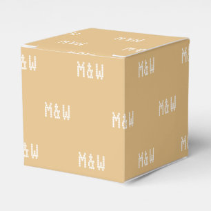 Customise w/Initial White monogram camel gift Favour Box