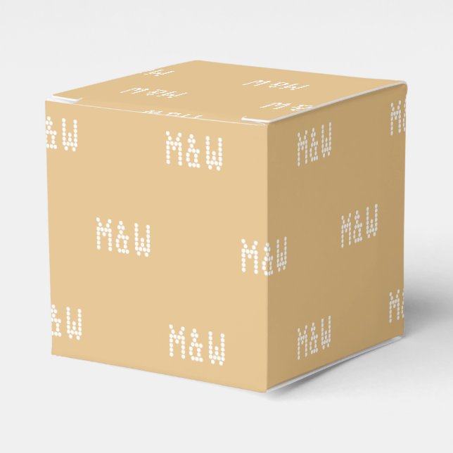 Customise w/Initial White monogram camel gift Favour Box (Front Side)