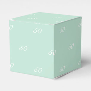Customise w/Initial White monogram seafoam mint Favour Box