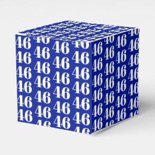 Customise w/Initial, White Number Cobalt blue gift Favour Box