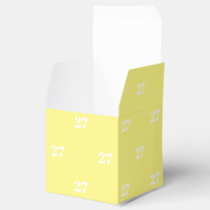 Customise w/Initial White Number light yellow gift Favour Box