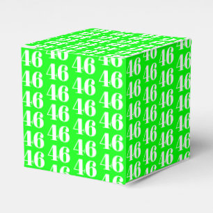 Customise w/Initial, White Number neon green gift Favour Box