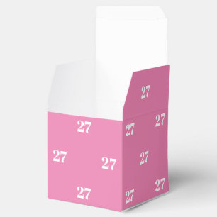 Customise w/Initial White Number pink gift Favour Box