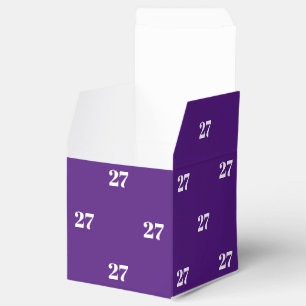 Customise w/Initial White Number purple violet Favour Box