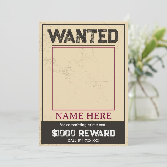 Customise Wanted Poster Blank Template Editor (Standing Front)