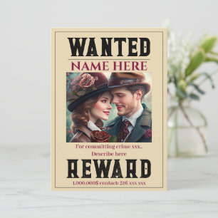 Customise wanted poster sign creator invitation