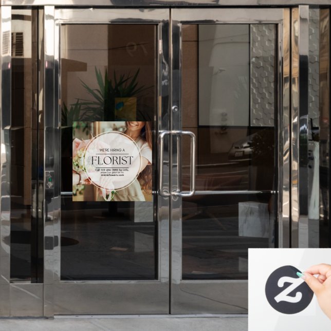 Customise We Are Hiring A Florist Help Wanted (Office Door)