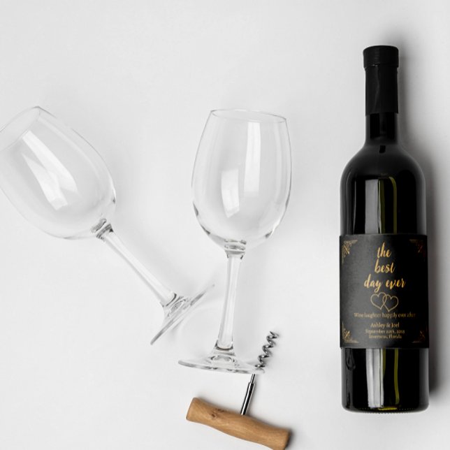 Customise Wedding Rehearsal Champagne Hearts  Sparkling Wine Label (Creator Uploaded)