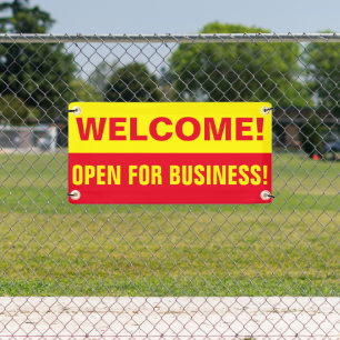 Customise Welcome Open For Business Banner