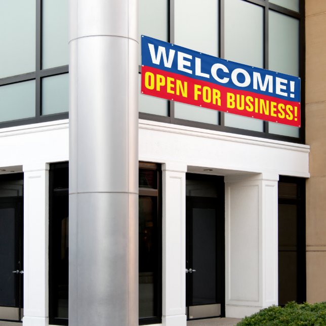 Customise Welcome Open For Business Banner (Outside Building)