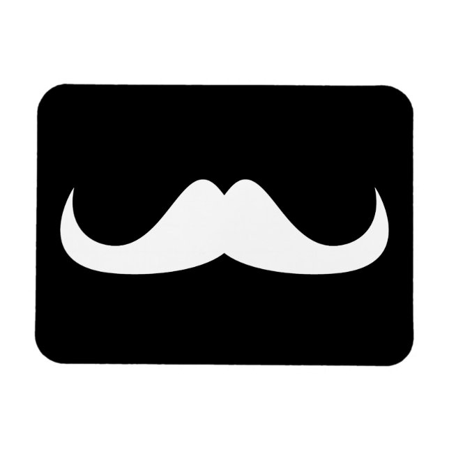 Customise white moustache black magnet postcard (Horizontal)