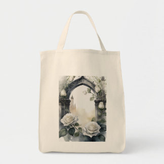 customise white rose tote