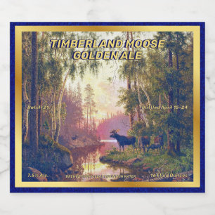 Customise Wild Forest Moose Home Brewed Detailed Beer Bottle Label