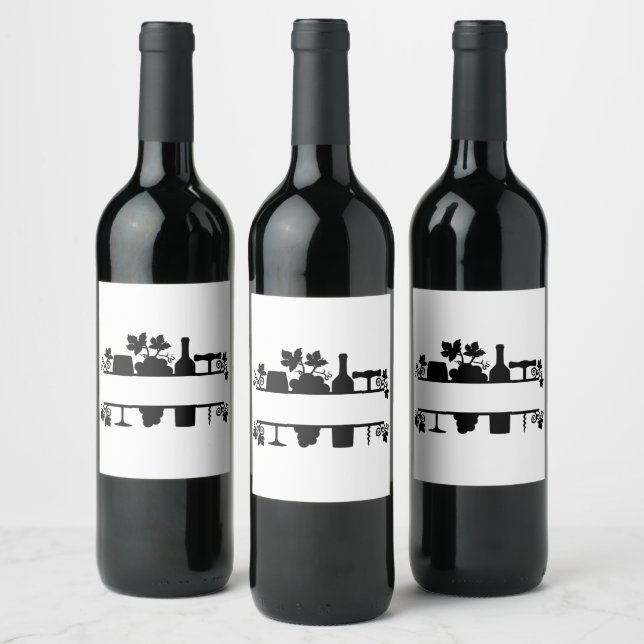 Customise Wine Split Frame Monogram Label (Bottles)