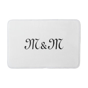 Customise with couple's Initials monogram family Bath Mat
