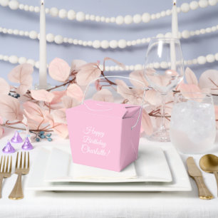Customise with name, Happy Birthday, light pink Favour Box