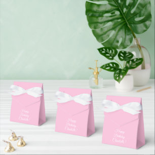Customise with name, Happy Birthday, light pink Favour Box