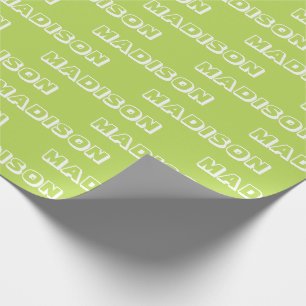 Customise with Name, Text Birthday Gift lime green Wrapping Paper