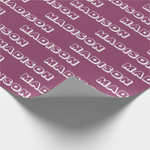 Customise with Name, Text, Birthday Gift Plum Wrapping Paper