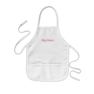Customise with name, text minimalist Big Sister Kids Apron