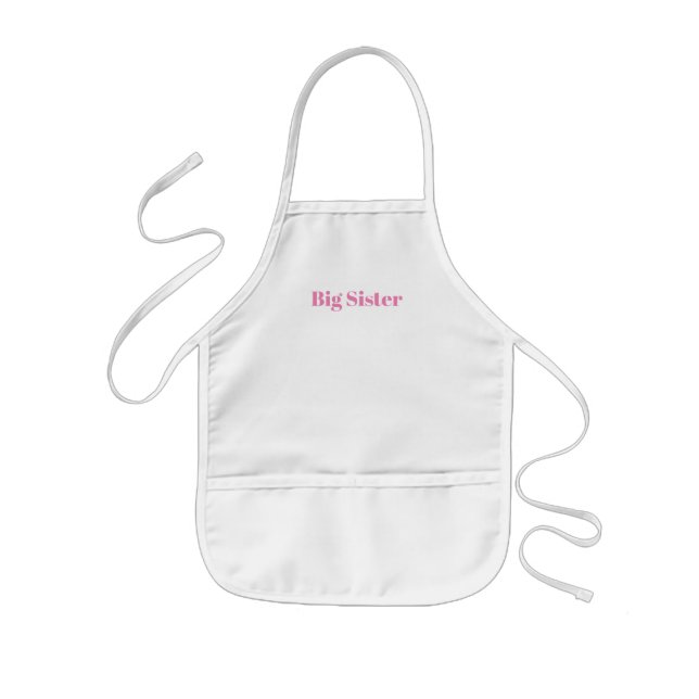 Customise with name, text minimalist Big Sister Kids Apron (Front)