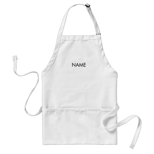 Customise with name, text minimalist black letters standard apron (Front)