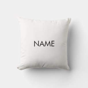 Customise with name, text minimalist black white cushion
