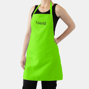 Customise with name, text minimalist chartreuse apron