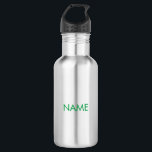 Customise with name, text minimalist green 532 ml water bottle<br><div class="desc">Customise with name,  text minimalist green stainless steel water bottle</div>