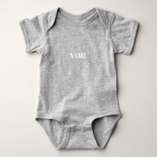 Customise with name, text minimalist light blue baby bodysuit