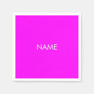Customise with name, text minimalist magenta white napkin