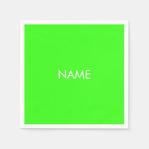 Customise with name, text minimalist neon green napkin
