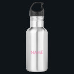 Customise with name, text minimalist pink 532 ml water bottle<br><div class="desc">Customise with name,  text minimalist pink stainless steel water bottle</div>