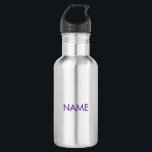 Customise with name, text minimalist purple 532 ml water bottle<br><div class="desc">Customise with name,  text minimalist purple stainless steel water bottle</div>
