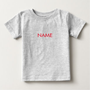 Customise with name, text minimalist red letters baby T-Shirt