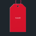 Customise with name, text minimalist red white gift tags<br><div class="desc">Customise with name,  text minimalist red white Gift Tags 
customise,  personalise with your name</div>