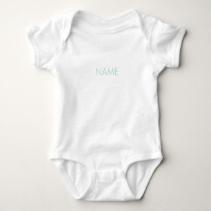Customise with name, text minimalist seafoam green baby bodysuit