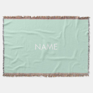 Customise with name, text minimalist seafoam mint throw blanket