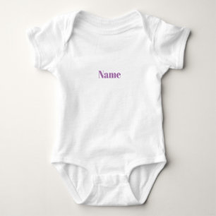Customise with name, text minimalist white baby bodysuit