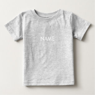 Customise with name, text minimalist white letters baby T-Shirt