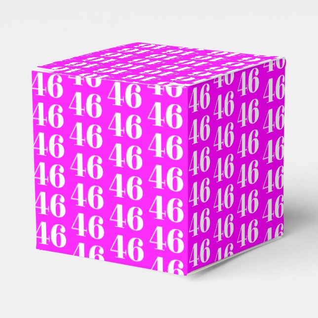 Customise with number, initial monogram magenta favour box (Front Side)