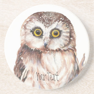 Customise with your Name Funny Owl - Bird, Nature Coaster